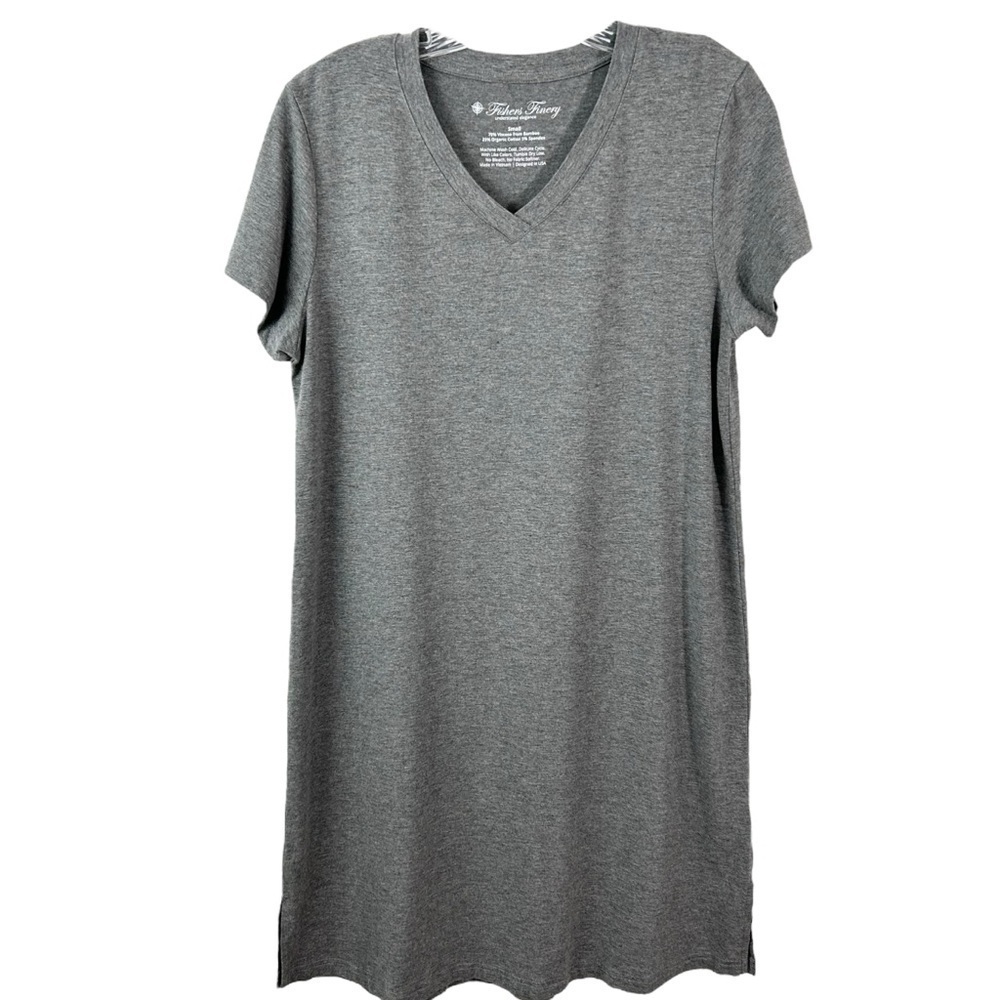 Fishers Finery EcoFabric Sleep Shirt/Nightgown Grey size Small